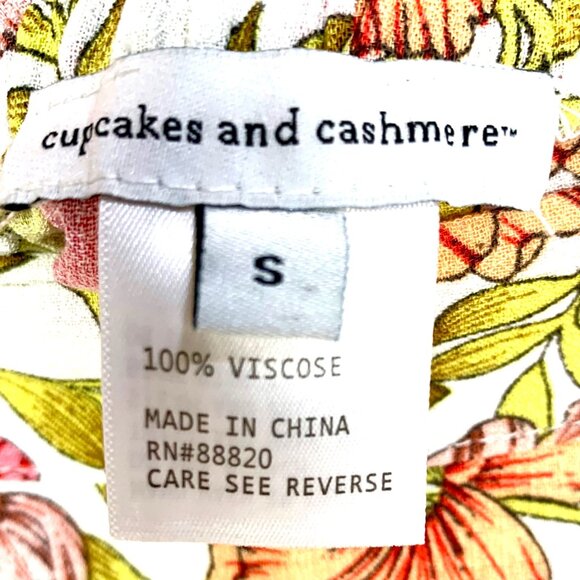 Cupcakes & Cashmere Roxanne Floral Wrap Midi Skirt S Boho Spring Ruffled Hem - Picture 6 of 7